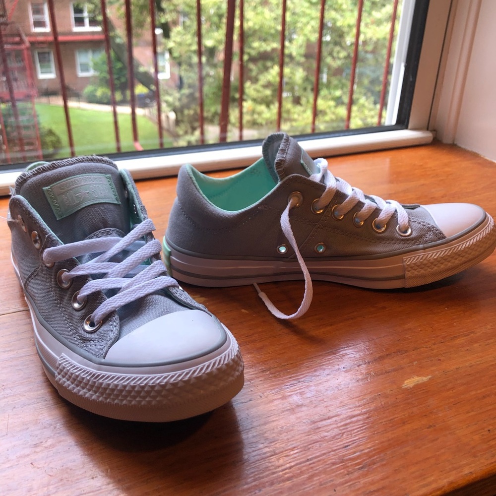 ALL STAR CONVERSE- grey with light blue